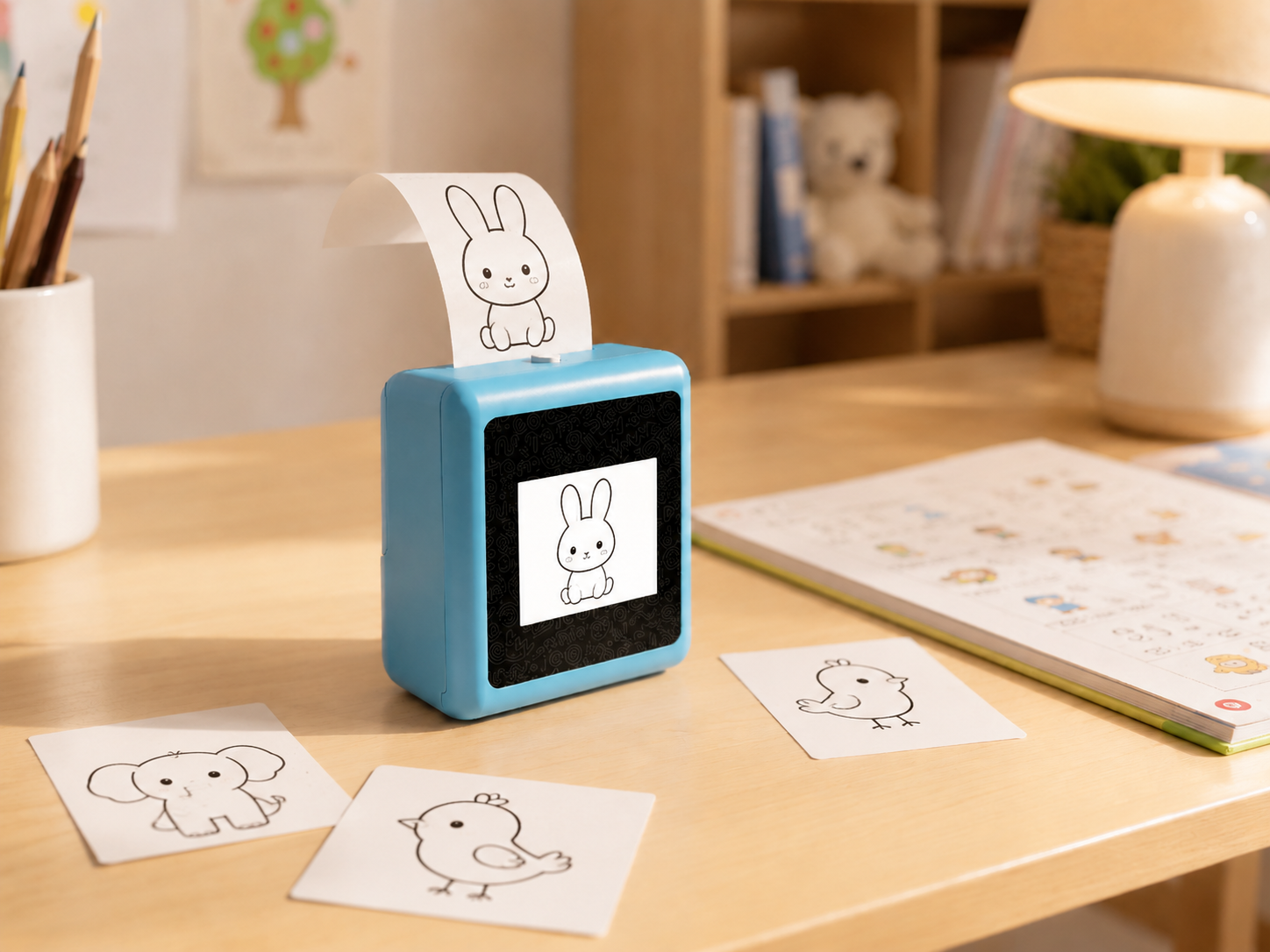 K1 AI printer printing animal illustrations