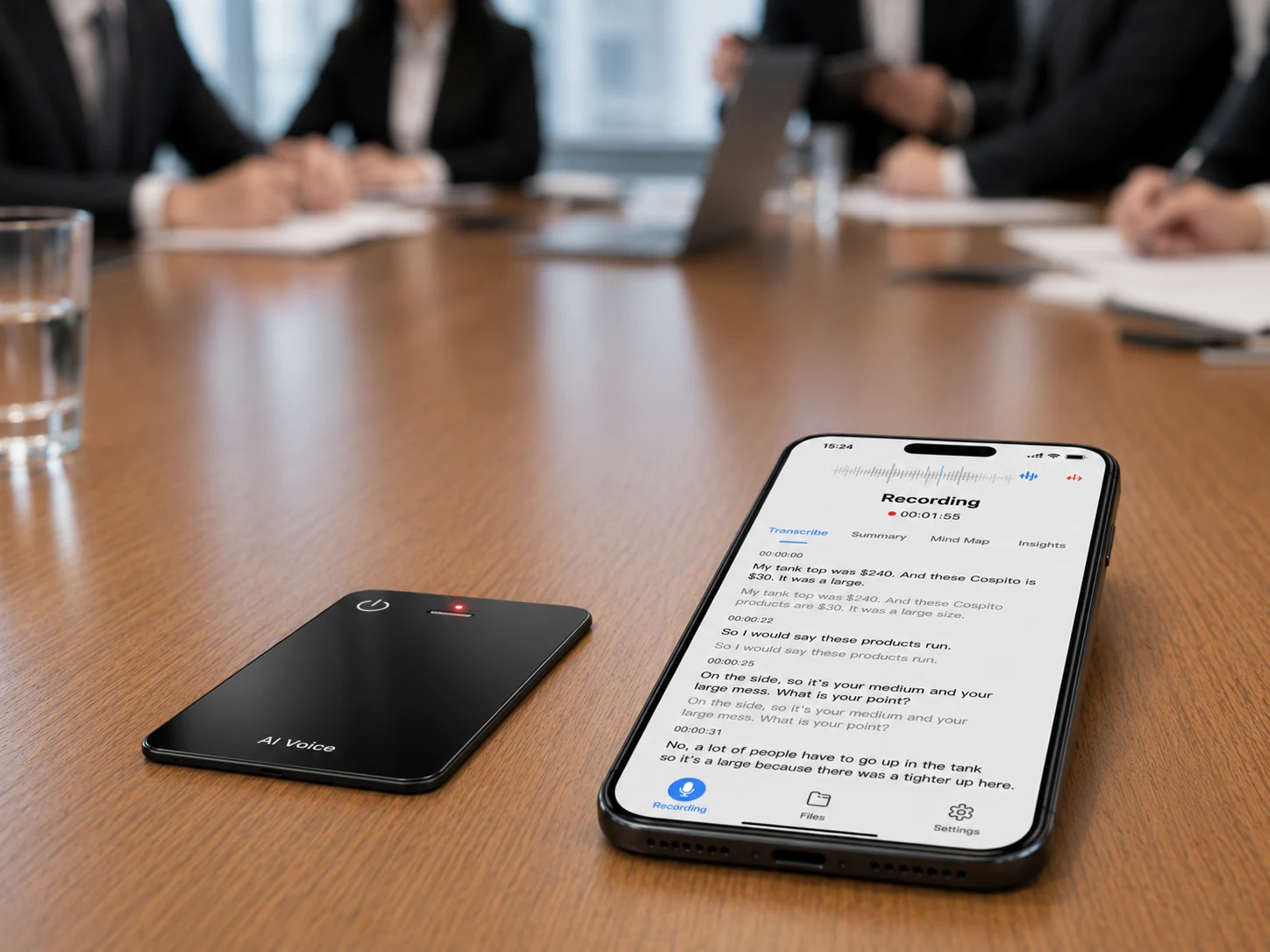 MG6 recorder capturing a business meeting